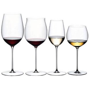 Riedel Wijnglazenset Superleggero - Bordeaux Grand Cru, Burgundy Grand Cru, Riesling & Oaked Chardonnay - 4 Stuks