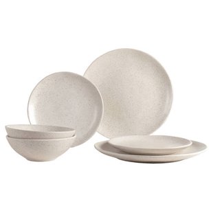 Broste Copenhagen Broste Copenhagen Serviesset Nordic Vanilla 6-delig / 2 personen - 2 dinerborden, 2 ontbijtborden en 2 kommen