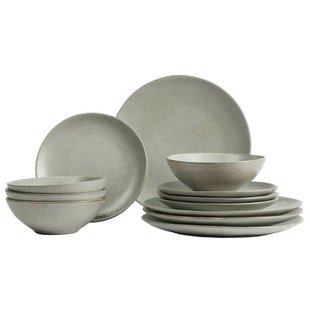 Broste Copenhagen Broste Copenhagen Serviesset Nordic Marsh 12-delig / 4 personen - 4 dinerborden, 4 ontbijtborden en 4 kommen