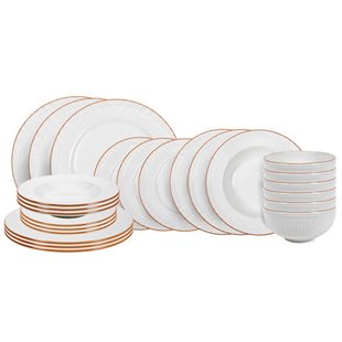 Cookinglife Serviesset Stratton 24-delig / 6 personen - 6 dinerborden, 6 ontbijtborden, 6 diepe borden en 6 kommen