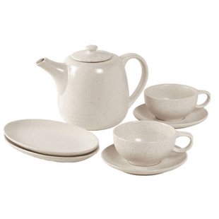 Broste Copenhagen Broste Copenhagen Theeset Nordic Vanilla 7-delig / 2 personen - 1 theepot, 2 bordjes en 2 kop en schotels