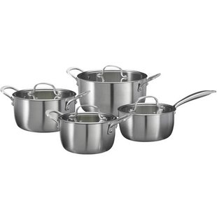Cookinglife Pannenset Signature Steel 4-Delig RVS - Kookpan ø 16, 20 en 24 cm en Steelpan ø 17.5 cm - geschikt voor alle warmtebronnen