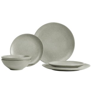 Broste Copenhagen Broste Copenhagen Serviesset Nordic Marsh 6-delig / 2 personen - 2 dinerborden, 2 ontbijtborden en 2 kommen