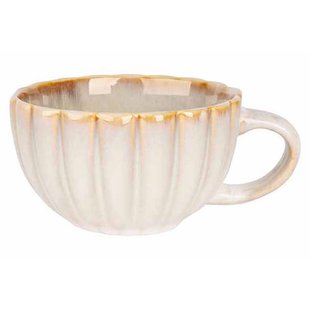 Cosy & Trendy Cappuccino Kop met Oor Astera Pearl Beige - ø 12 cm / 450 ml - 4 Stuks