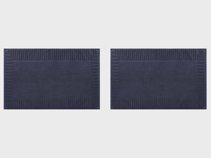 LIVARNO Set van 2 badstof douchematten, 80 x 50 cm (Blauw)