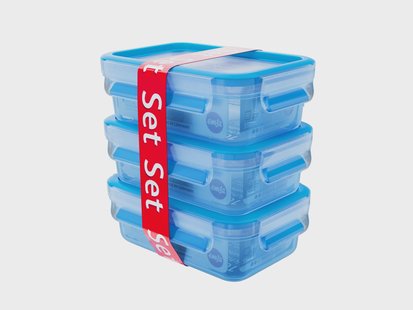TEFAL Clip & Close vershoudbakjes (Doos van 3, rechthoekig)