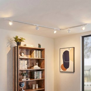 Lindby railsystem Linaro, Ø 9,5 cm, 5-lamps, LED, wit