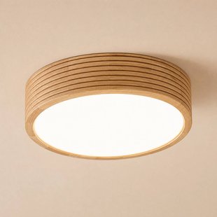 Lamkur Plafondlamp Oro, eikenhout/glas, Ø 38 cm, E27