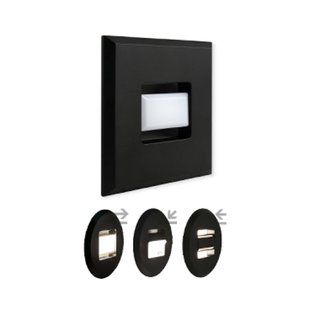 MEGAMAN LED inbouwlamp Tina, zwart, lengte 9 cm, draaibaar
