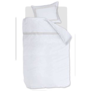 Riviera Maison katoenen 1-persoons dekbedovertrek 140x220 cm - zand