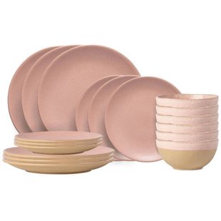 Costa Nova Serviesset Arenito Mauve Rose 18-delig / 6 personen - 6 dinerborden, 6 ontbijtborden & 6 kommen