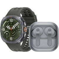 Samsung Galaxy Watch Ultra 2 5G Titanium Zilver/Groen 47mm + Samsung Galaxy Buds4 Pro Wit