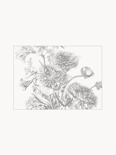 Vliesbehang Engraved Flowers