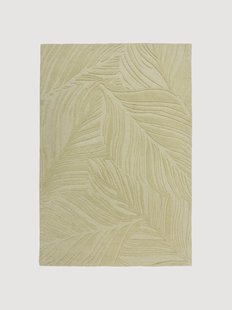 Handgetuft hoog-laag wollen vloerkleed Lino Leaf