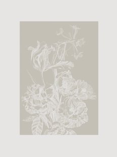 Behang Engraved Flowers