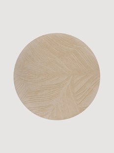 Rond handgetuft hoog-laag wollen vloerkleed Lino Leaf