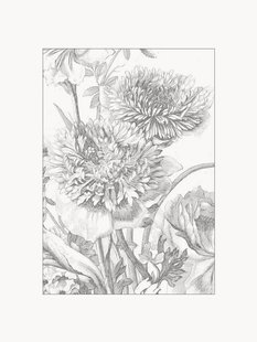 Vliesbehang Engraved Flowers