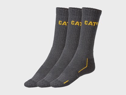CATERPILLAR Heren werksokken, 3 paar, met katoen. (Grijs, 39-42)