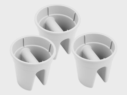 KHW Set van 3 balkon bloempotten Flowerclip (wit)