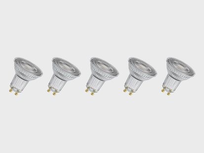 OSRAM Set van 5 LED-lampen Base Spot (PAR16, GU10, dim, 2700 K, Transparant)