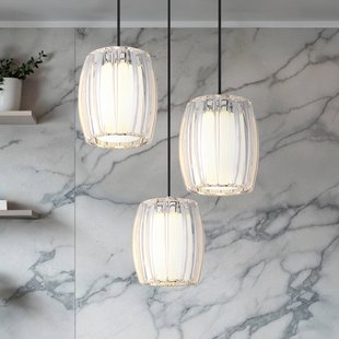 Globo Hanglamp Maribel, Ø 40 cm, chroom/transparant, metaal, 3-lamps
