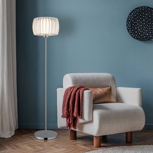 Globo Vloerlamp Maribel, hoogte 150 cm, chroom/transparant, metaal