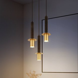 Globo Hanglamp Shanna Ø 33 cm, zwart/messing, steen, 3-lamps