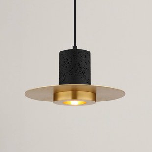 Globo Hanglamp Shanna Ø 28 cm, zwart/messing, steen/metaal