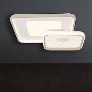 Globo LED plafondlamp Mosaiko, lengte 50 cm, wit/zandkleurig metaal