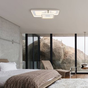 Globo LED plafondlamp Mosaiko, lengte 54 cm, wit/zandkleurig, metaal
