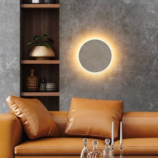 Globo LED wandlamp Jillian, mat wit, Ø 30 cm, steen
