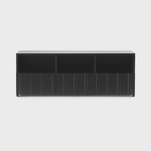 Normann Copenhagen Rib sideboard hybrid Zacht zwart,, 44x120x38 cm