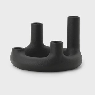 Normann Copenhagen Trin kandelaar Zwart, Ø17,7x11,8 cm