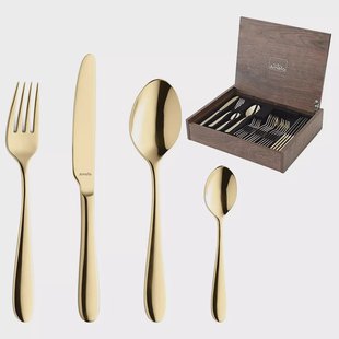 Amefa Oxford 1860ZUMDF3C40 Gold, 24-delige bestekset in houten cassette