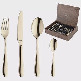 Amefa Oxford 1860ZVMDF3C40 Champagne, 24-delige bestekset in houten cassette
