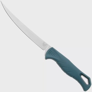 Benchmade Fishcrafter Trailing Point 5” 18030, Stonewashed CPM MagnaCut, Depth Blue Santoprene fileermes