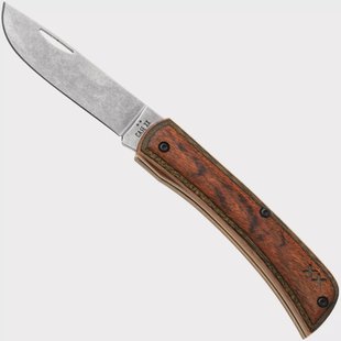Case Sod Buster Jr. Smooth Brown/Green Dymalux Wood, Crossroads XR, 66381, XR7137 S35VN zakmes