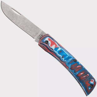 Case Sod Buster Jr. Smooth Red/White/Blue Burl G10, Crossroads XR, 66386, XR10137C S35VN zakmes