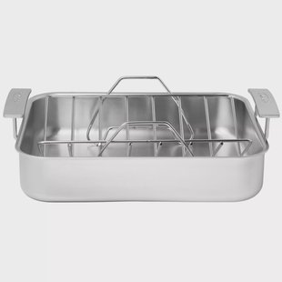 Demeyere Industry 5, 1005315 rechthoekige RVS braadslede met rooster, 39 x 33 cm