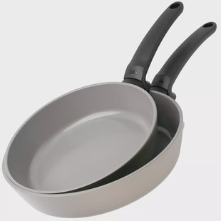 Fissler Ceratal Evo Comfort 113-002-02-100-0 Warm Grey, 2-delige koekenpannenset, 24 en 28cm