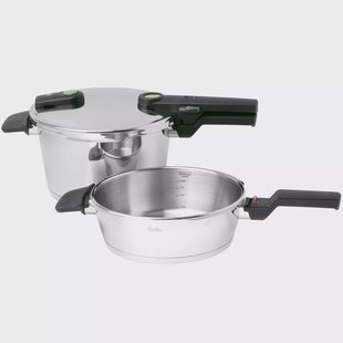 Fissler Vitaquick Elemental 600-460-11-000/0 Sage Green, 2-delige snelkookpanset, 22 cm, 2,5l en 4,5l