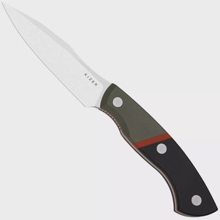 Kizer Hissbite 1109A2, Satin AEB-L, Black/OD Green/Red G10, vaststaand mes, Boris Bairov design