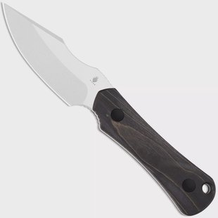 Kizer Bone 1122A4 Stonewashed AEB-L , Stabilized Wood, vaststaand mes, Maverick Customs design