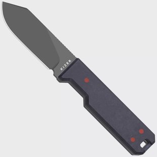 Kizer Abrams 1133A1 Matte DLC CPM 3V, Richlite & Carbon Waves, vaststaand mes