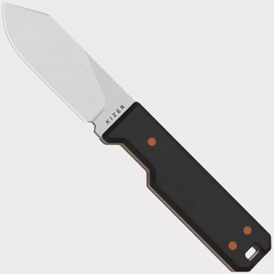 Kizer Abrams 1133A3 Satin 14C28N, Black G10, vaststaand mes