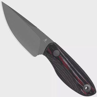 Kizer Finch 1134A2, Gray PVD Stonewashed AEB-L, Black Micarta/Reconstituted Wood vaststaand mes, Vincent Rizzo design