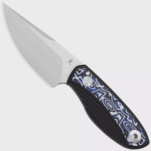 Kizer Finch 1134A3, Satin Stonewashed AEB-L, Black G10/Vortex Pattern Micarta vaststaand mes, Vincent Rizzo design
