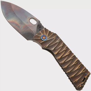 Medford Fat Daddy S35VN Vulcan Blade, Bead Blasted and Brushed Bronze Peaks Predator Titanium Handle, Flamed Hardware, zakmes