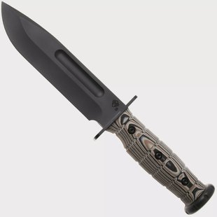 Medford USMC Fighter 26-UF-01 Black DLC CPM S35VN, Multi-Layered G10, Leather Sheath, surivalmes