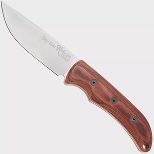 Ontario Robeson Heirloom Drop Point 8700 Satin D2, Laminated Wood, vaststaand mes